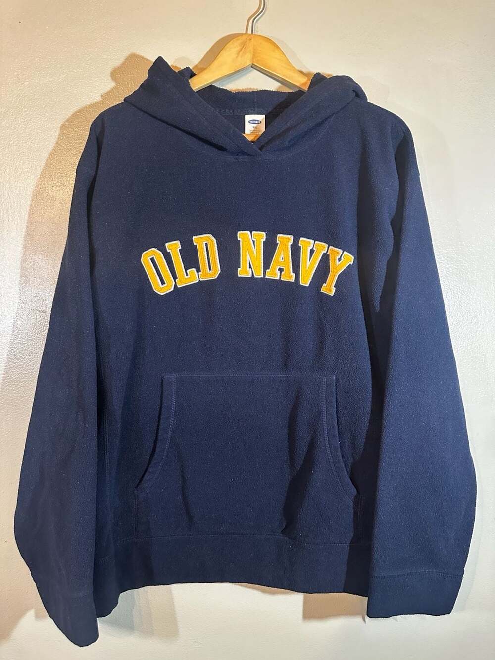 Old Navy Vintage Fleece Hoodie Size XXL Navy Blue Spell Out